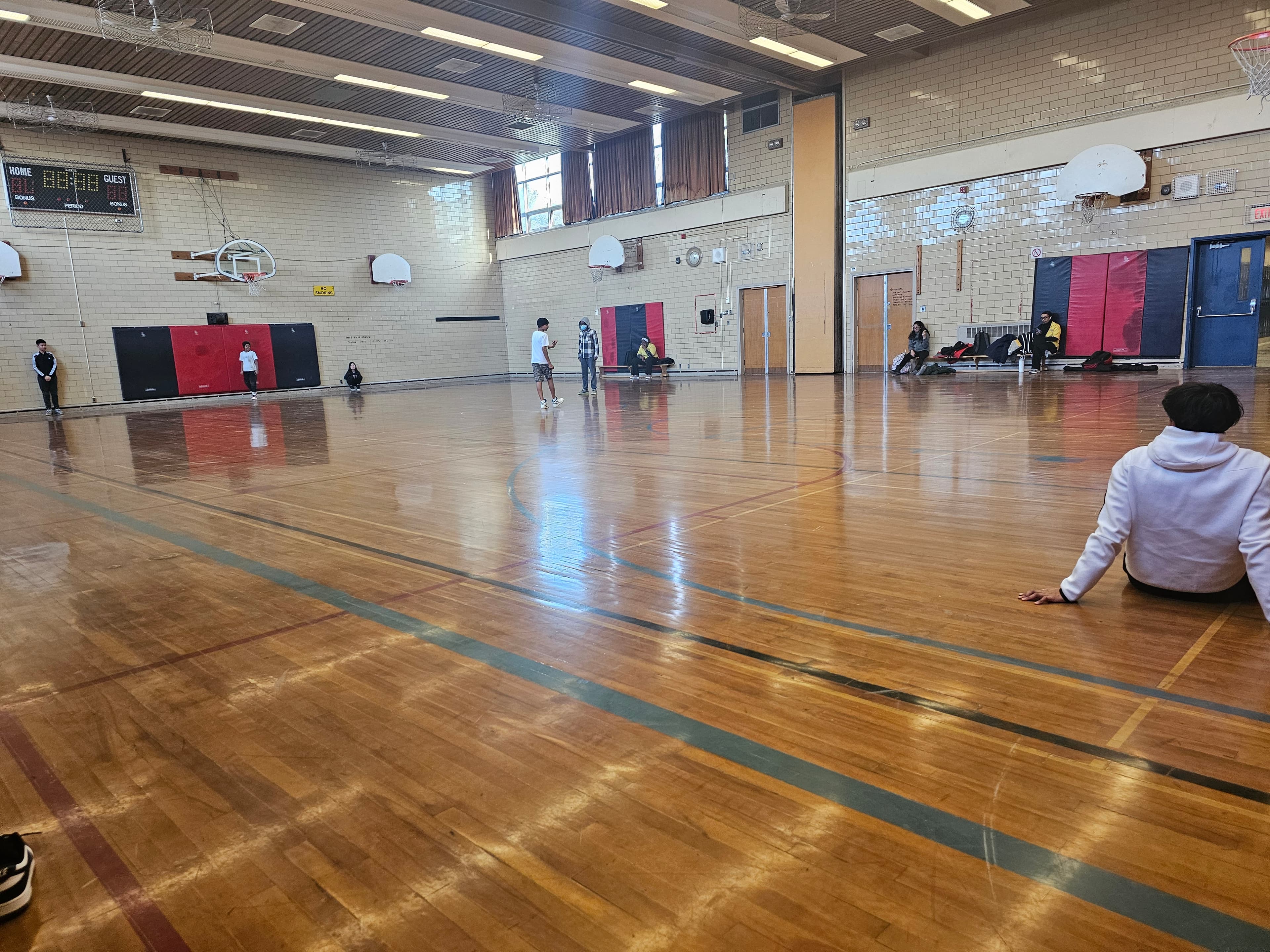 Wide view of the gymnasium used by the Beyond 3:30 after-school program at Lawrence Heights Middle School